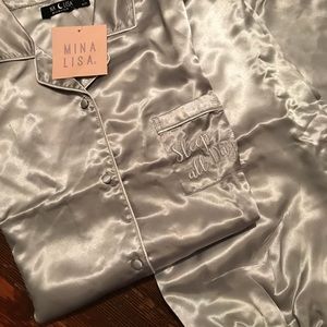 Silky silver set of pajamas